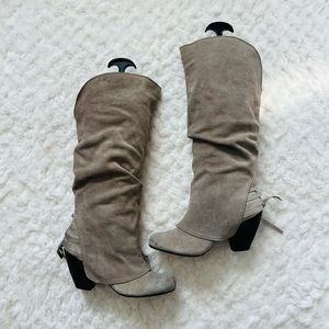 NWOT Naughty Monkey Suede Western Distressed Boots